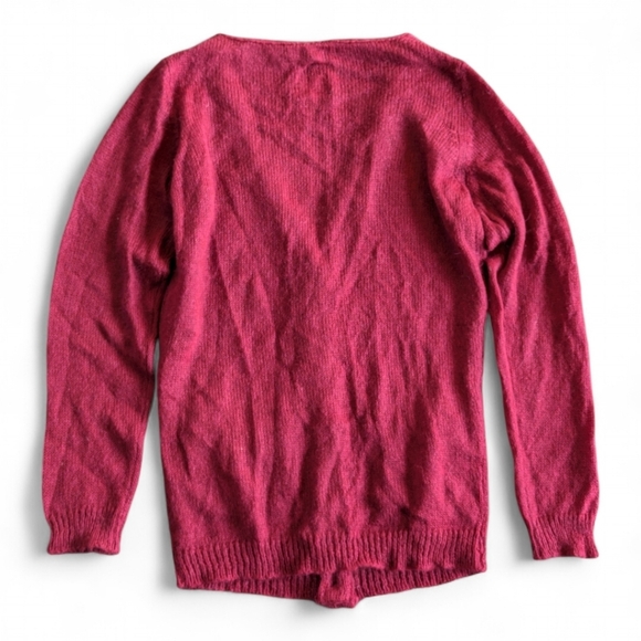 Sezane Mohair Blend Cardigan in Cranberry |‎ Button Front Knit w/ Pockets – Size - Picture 5 of 10